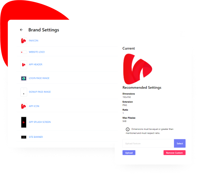 Vodlix OTT Brand Settings