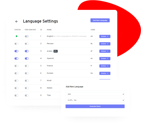 Vodlix OTT Language Settings