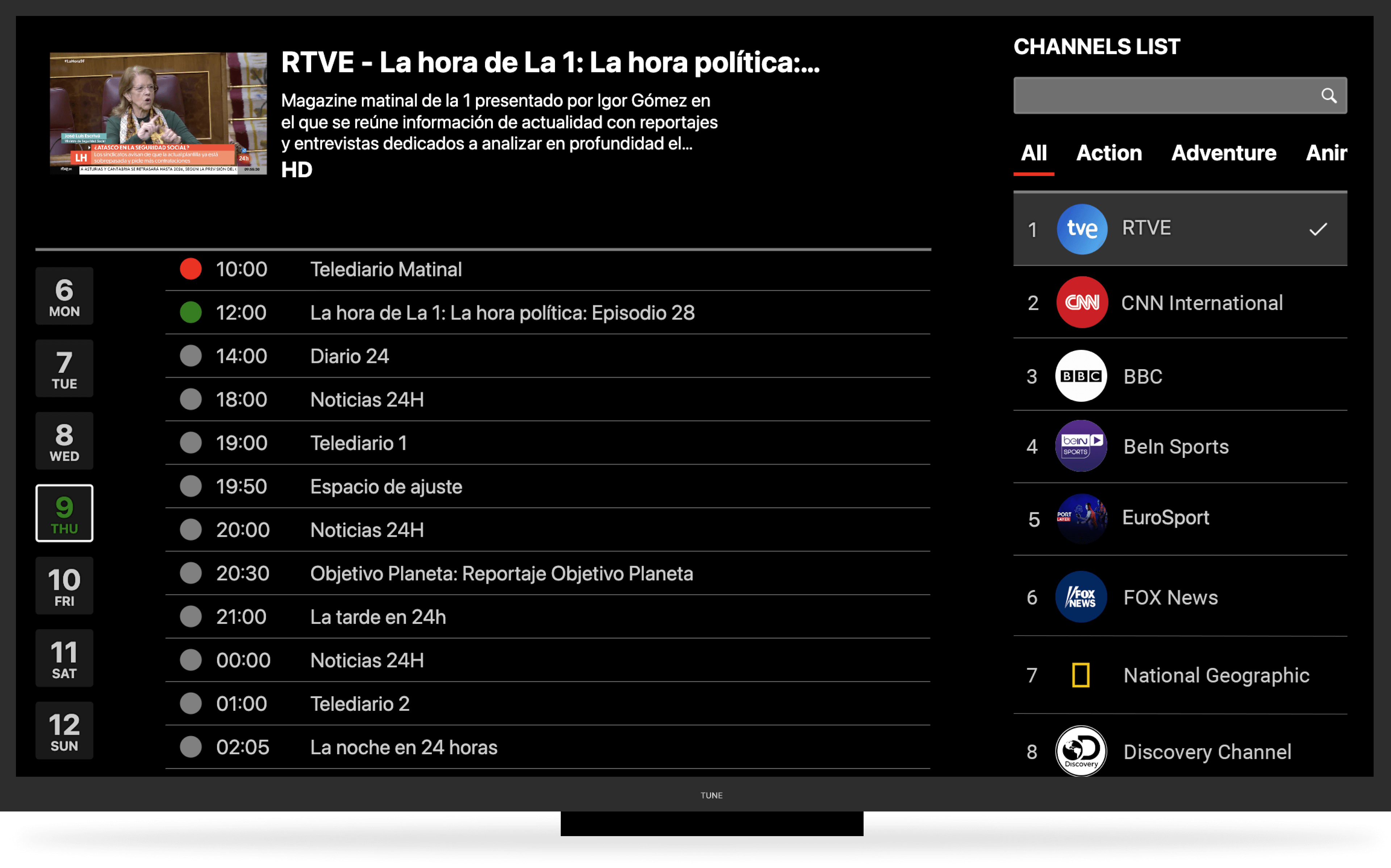 Vodlix Live TV and EPG